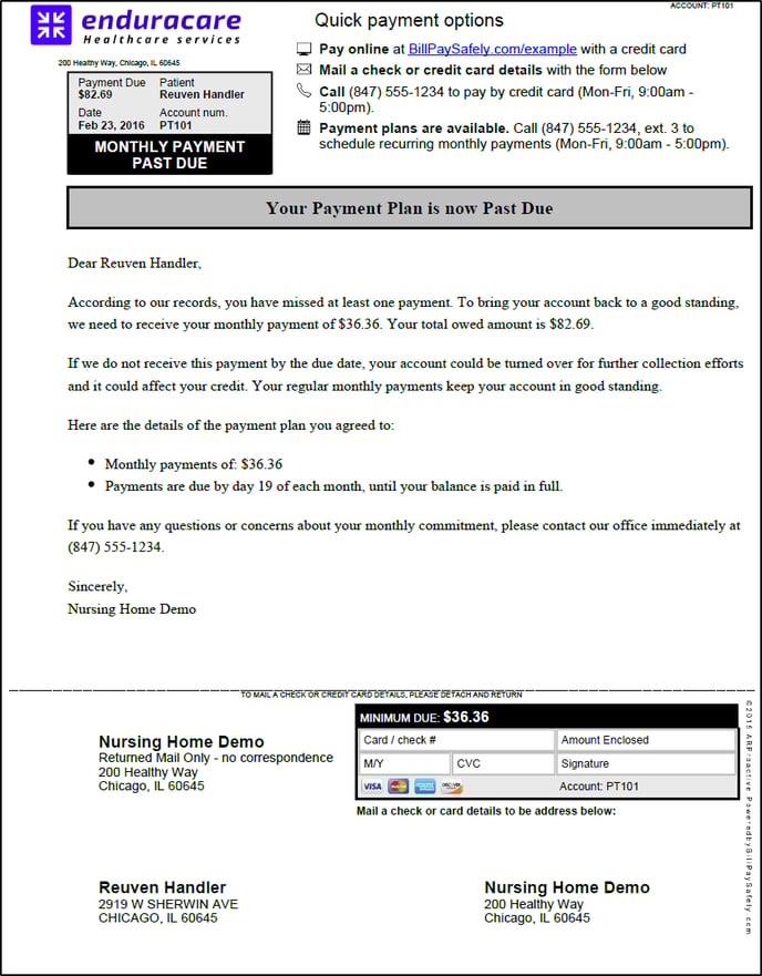 Payment plan past due 1