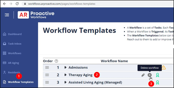 delete workflow