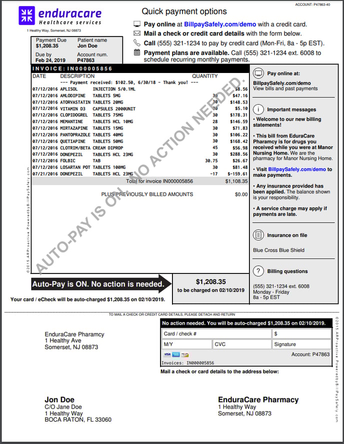 Autopay Invoice sample